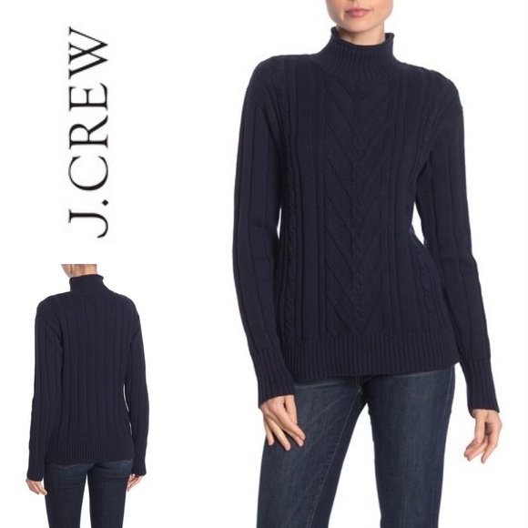 J. Crew Sweaters - NWT J. CREW Mock Neck Cable Knit Sweater
